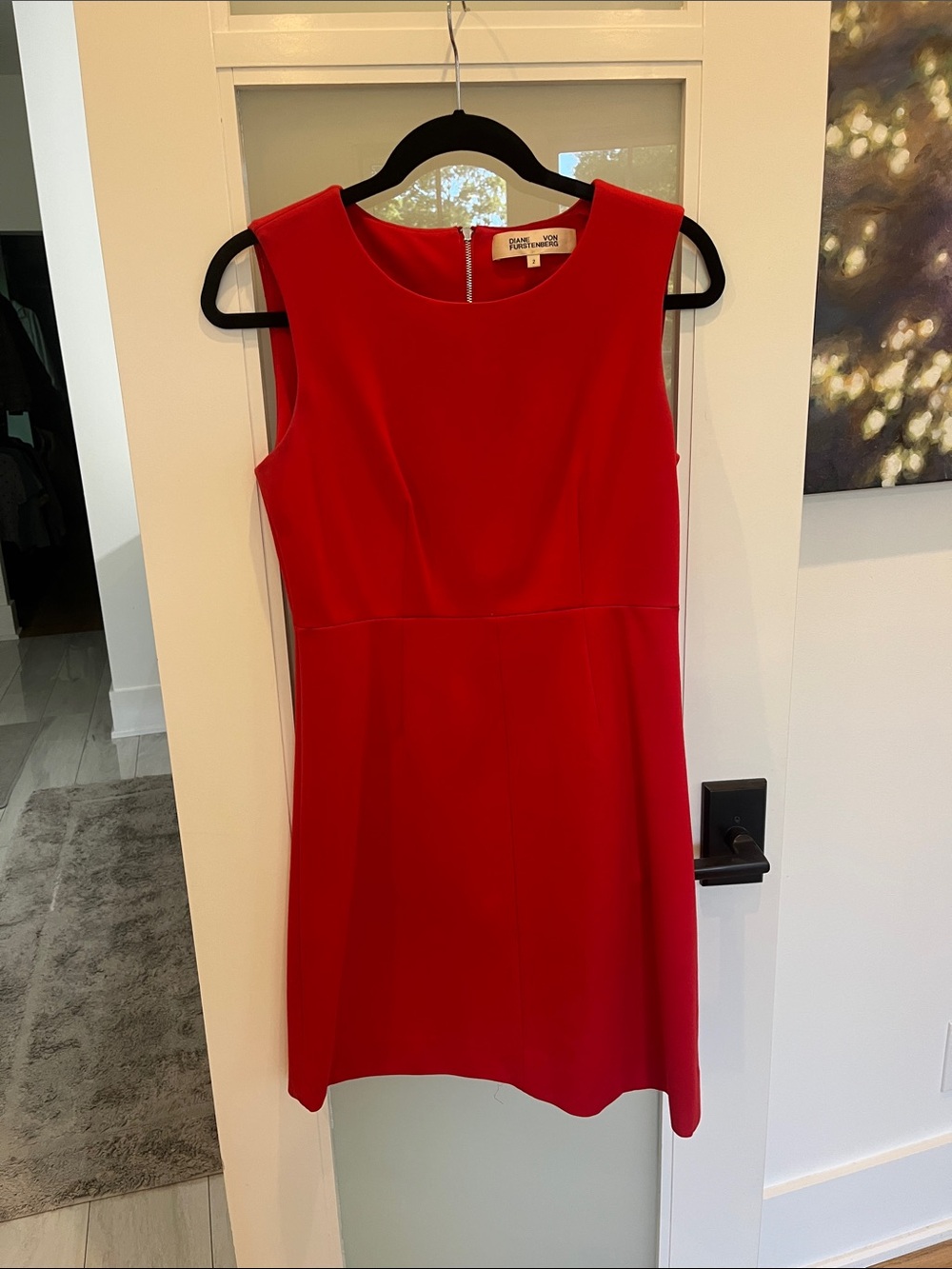 Diane von Furstenberg Red Sleeveless Sheath Dress